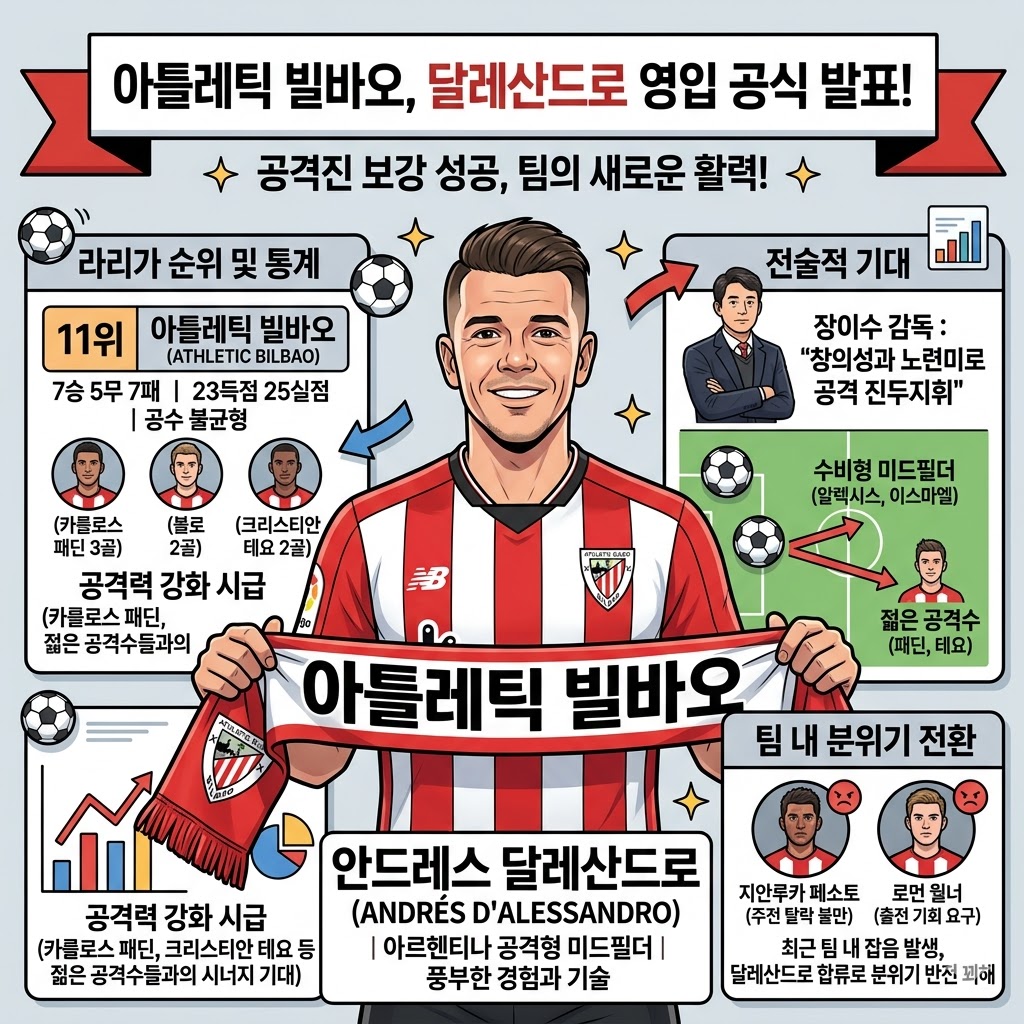 빌바오, [베테랑] 달레산드로 영입! 공격 갈증 해소할